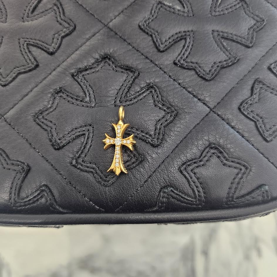 CHROME HEARTS 22K Tiny Fat Cross Pave Diamond Pendant Top クロムハーツ 22K タイニーファットクロス パヴェダイヤモンド ペンダントトップ