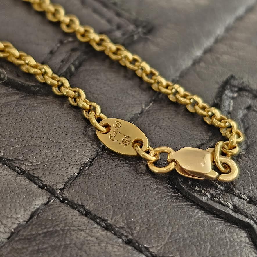 CHROME HEARTS 22K Roll Chain Necklace Size 18 Inch クロムハーツ 22K ロールチェーン ネックレス サイズ18インチ