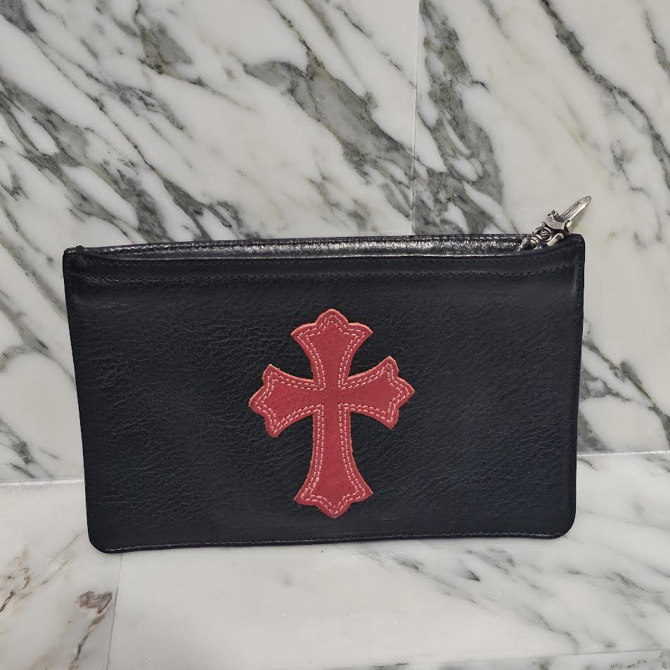 CHROME HEARTS Cross Leather Patch ZPR CHNG PURSE クロムハーツ クロスレザーパッチ ラウンドジップ チェンジパース