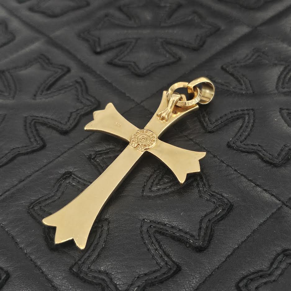 CHROME HEARTS 22K Large Cross With Bail Charm Pendant Top クロムハーツ 22K ラージクロス ウィズ ベイル チャーム ペンダントトップ