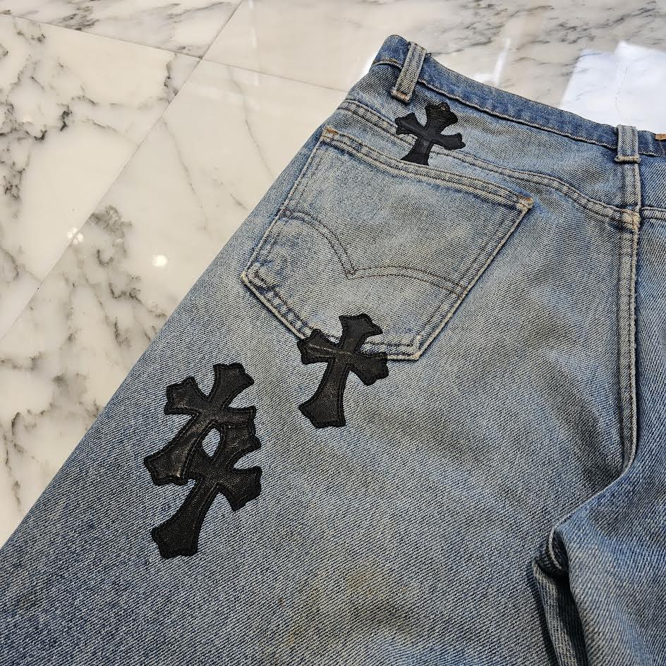 CHROME HEARTS × Levi's 517 VNTG Cross Leather Patch Denim Pants Size 32 クロムハーツ × リーバイス 517 ヴィンテージ クロスレザーパッチ デニムパンツ サイズ32