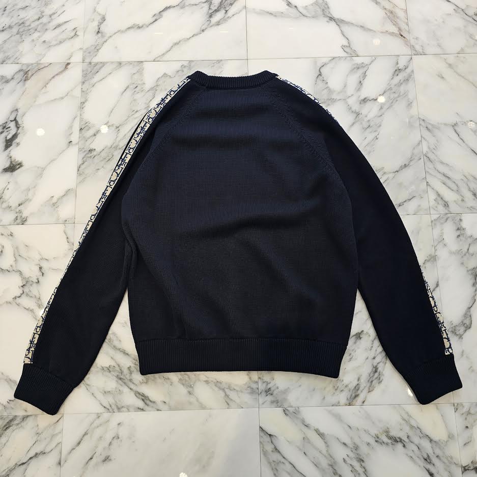 DIOR 2021AW Oblique Sideline Knit Sweater 113M638AT187 Size XL ディオール オブリーク サイドライン ニットセーター サイズXL