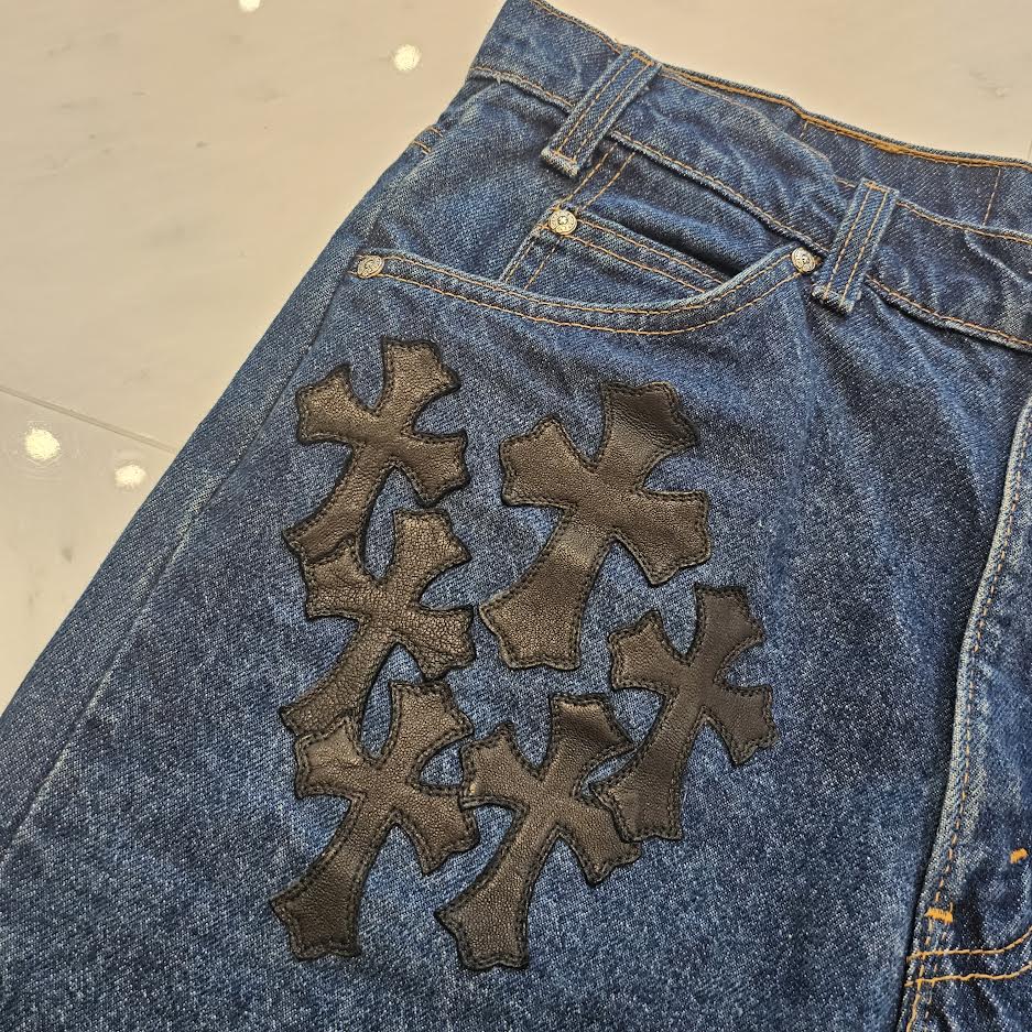 CHROME HEARTS × Levi's 517 VNTG Cross Leather Patch Denim Pants Size 32 クロムハーツ × リーバイス 517 ヴィンテージ クロスレザーパッチ デニムパンツ サイズ32