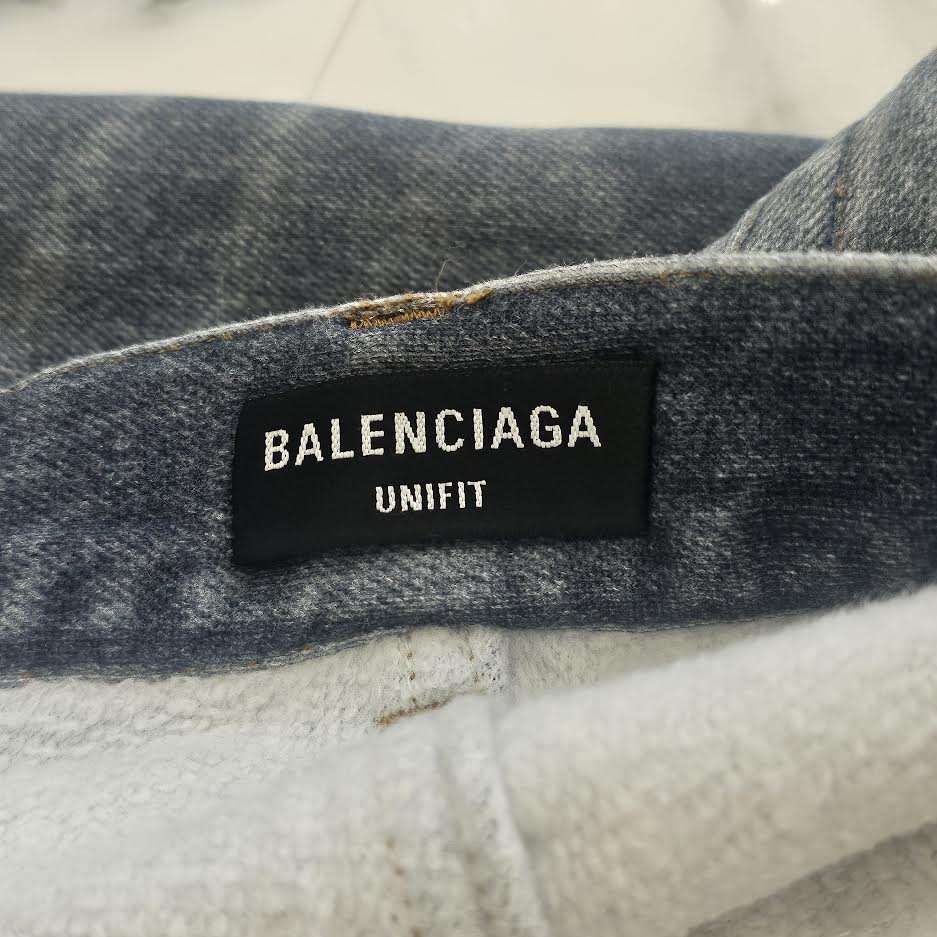 BALENCIAGA 2021AW Trompe L Oeil Jeans Wide Sweat Pants 675336 TLV86 Size M バレンシアガ トロンプルイユ ジーンズ転写 ワイドスウェットパンツ サイズM