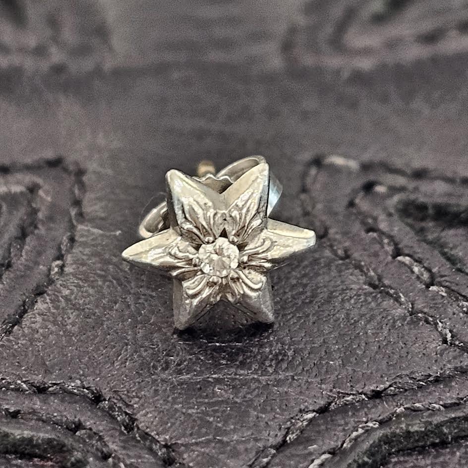 CHROME HEARTS 18K WG STAR STUD 1 Diamond Earrings クロムハーツ 18K ホワイトゴールド スタースタッド 1ダイヤ イヤリング