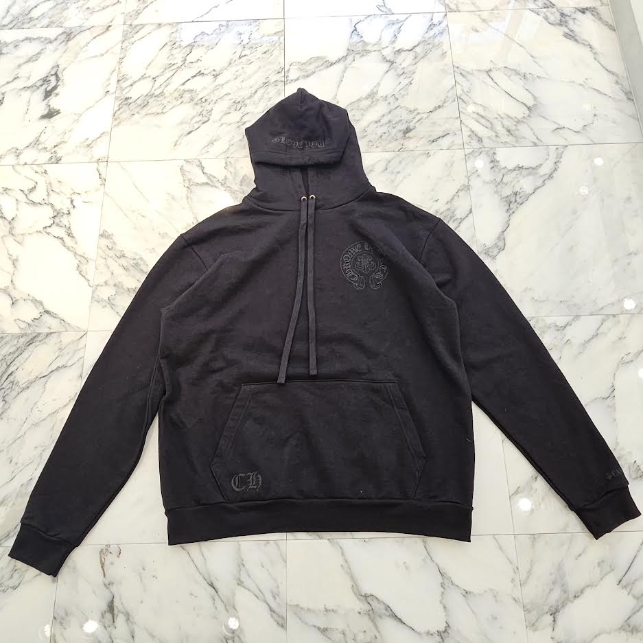 CHROME HEARTS 2025SS Hooded "LOVE YOU" BS FLARE Horseshoe Pullover Hoodie Size M クロムハーツ フーデッド "LOVE YOU" BSフレア ホースシュー プルオーバーフーディ サイズM