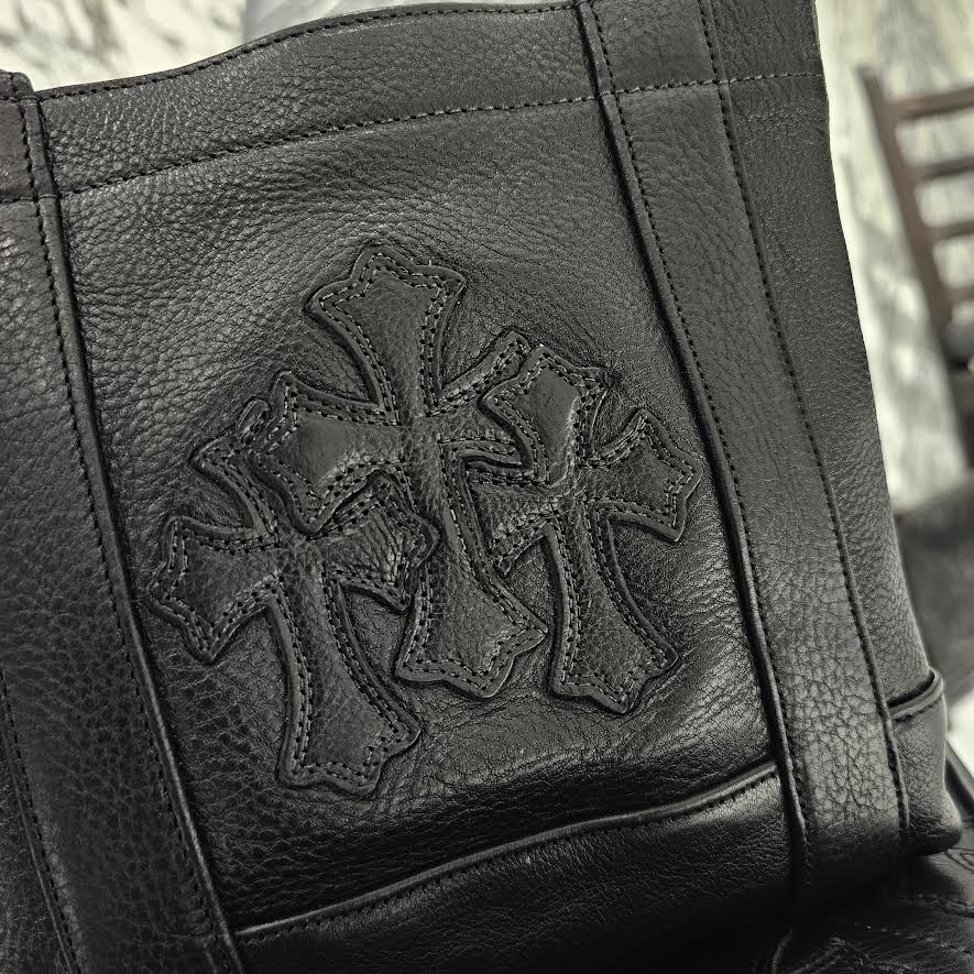 CHROME HEARTS 3 Cemetery Cross Leather Patch Tote Mini Bag クロムハーツ 3セメタリークロス レザーパッチ トート ミニ バッグ