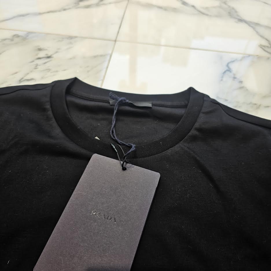PRADA 2025SS Triangle Logo Print Cotton Tee UJN656 R232 13MQ Size XXL プラダ トライアングルロゴ プリント コットン Tシャツ サイズXXL