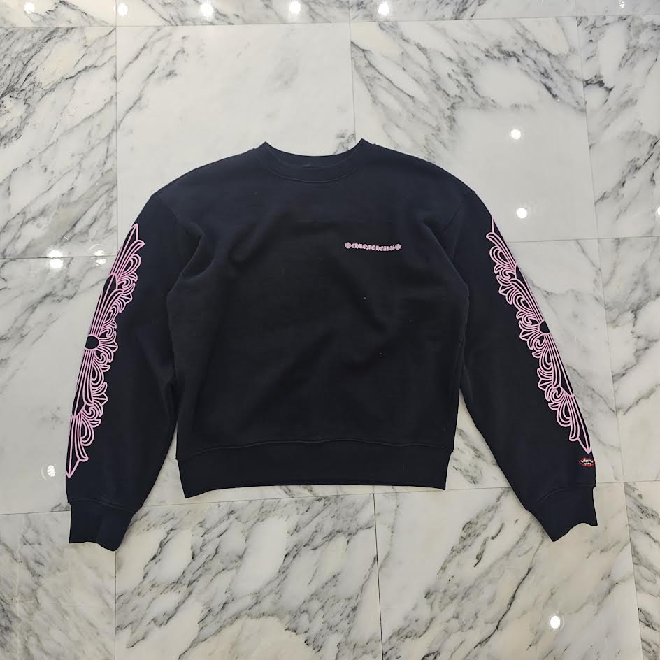 CHROME HEARTS × MATTY BOY Floral Cross USA Arch Logo Crewneck Sweat Shirt Size S クロムハーツ × マッティボーイ フローラルクロス USA アーチロゴ クルーネック スウェットシャツ サイズS