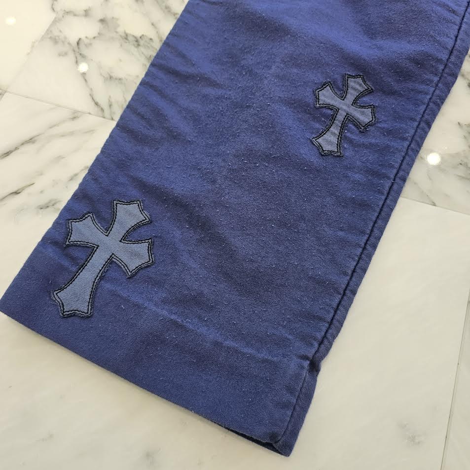 CHROME HEARTS VNTG Cross Quilting Patch French Work Pants Size 33 クロムハ―ツ ヴィンテージ クロスキルティングパッチ フレンチワーク パンツ サイズ33