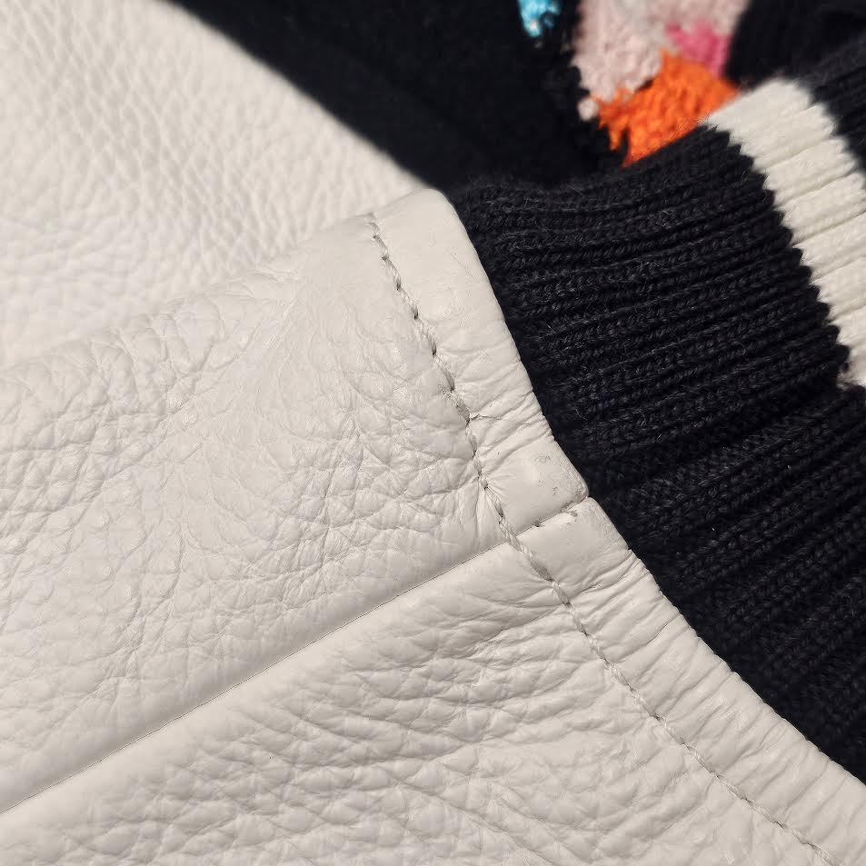 LOUIS VUITTON 2022SS Crochet Flower Varsity Jacket 1A7QJ4 Size 44 ルイヴィトン クロッシェ フラワー ヴァーシティ ジャケット サイズ44