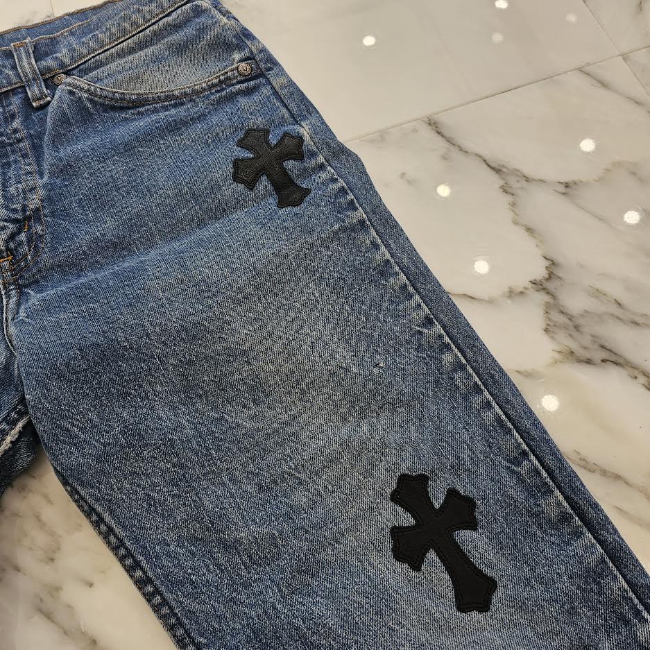 CHROME HEARTS × Levi's Body VNTG Cross Leather Patch Jeans Size 29 クロムハーツ × リーバイスボディ ヴィンテージ クロスレザーパッチ ジーンズ デニムパンツ サイズ29
