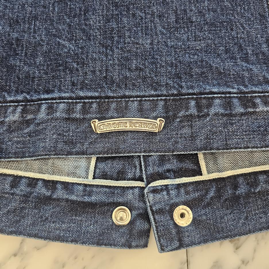 CHROME HEARTS Cross Ball Button MOTO BREATH Denim Jacket Size L クロムハーツ クロスボールボタン モーターブレス デニムジャケット サイズL