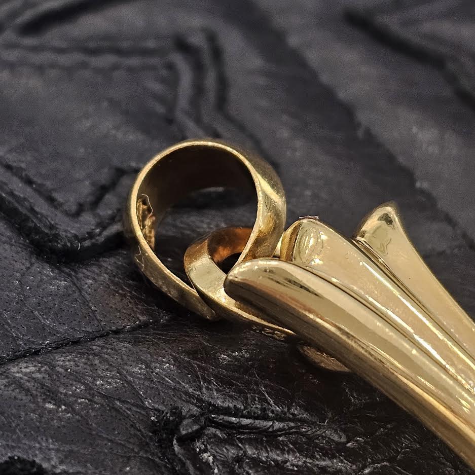 CHROME HEARTS 22K Large Cross With Bail Charm Pendant Top クロムハーツ 22K ラージクロス ウィズ ベイル チャーム ペンダントトップ