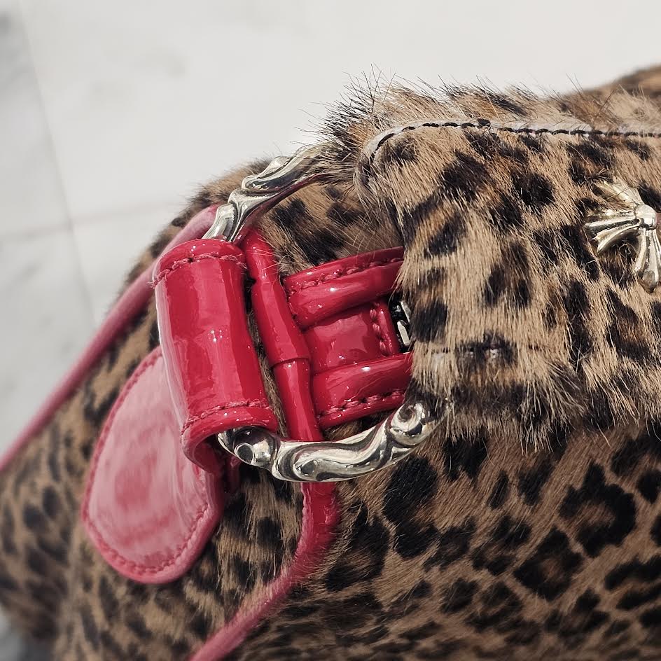 CHROME HEARTS CHICKEN NUGGET Leopard Harako Small Leather Shoulder Bag クロムハーツ チキンナゲット レオパード ハラコ スモール レザー ショルダーバッグ