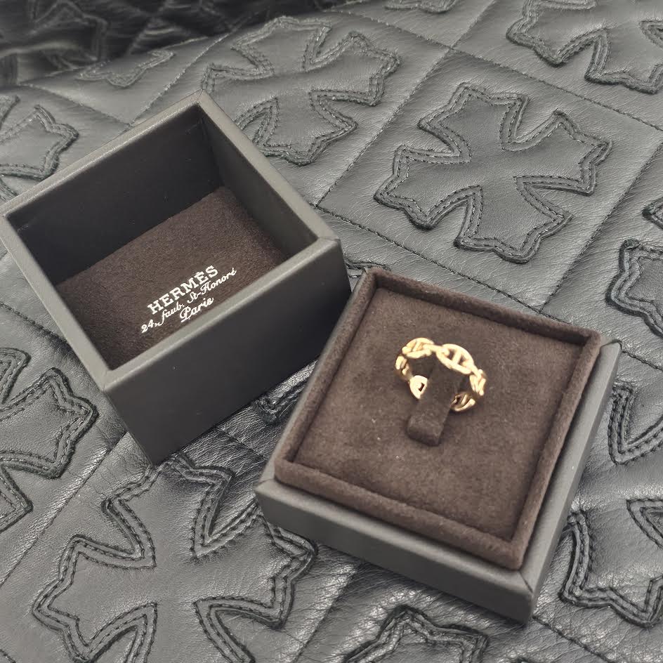 HERMES Au750 Chaine d’Ancre Enchainee PM Ring Size 13.5号 エルメス Au750 シェーヌダンクル アンシェネ PM リング サイズ13.5号