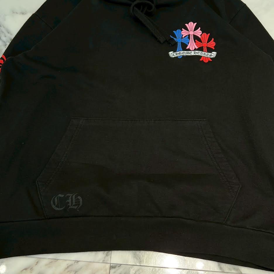 CHROME HEARTS 2021SS MLTCOL CEM CRS Pullover Hoodie Size M クロムハーツ マルチカラー セメタリークロス プルオーバー フーディ サイズM