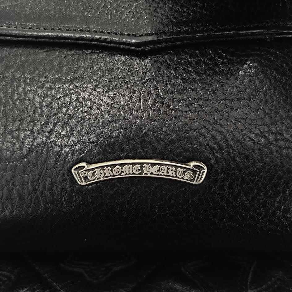 CHROME HEARTS DOG ADAMS BS FLARE Leather Shoulder Hand Bag クロム
