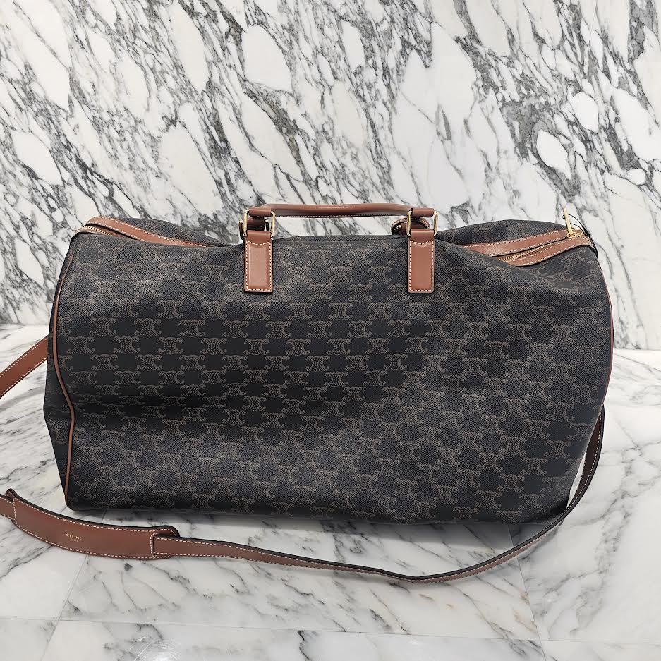 CELINE 2025SS Travel 50 / Dog Print Triomphe Canvas Boston Bag 4M1662EEJ.04LU セリーヌ トラベル50 / ドッグプリント入り トリオンスキャンバス ボストンバッグ