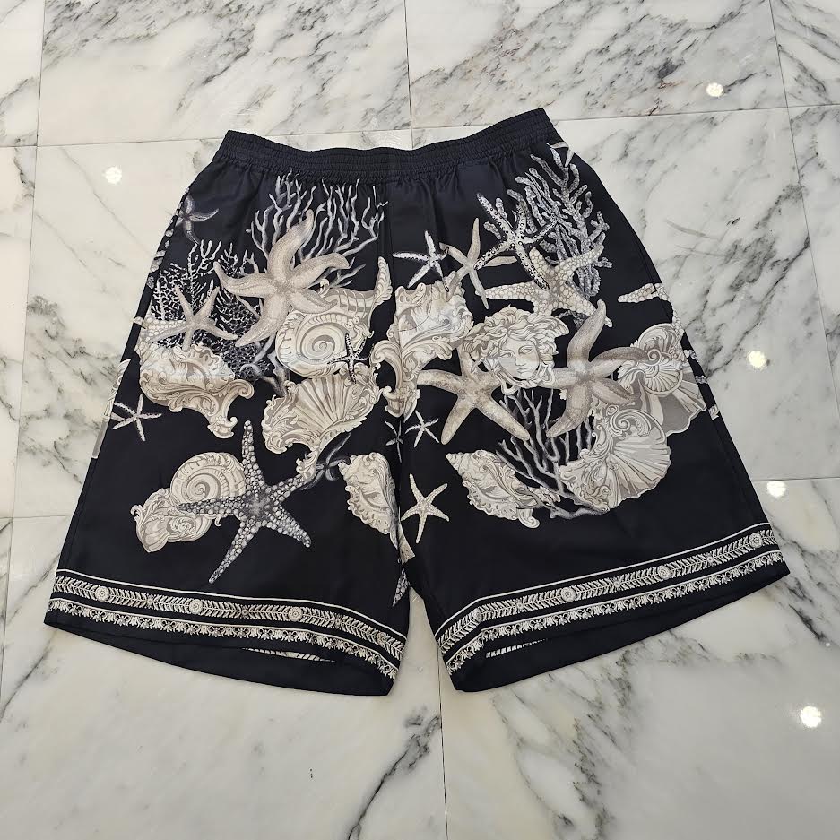 VERSACE 2024SS Baroque Printed Silk Set Up Shirt & Shorts 1003926/1A11093 1002476/1A11093 Size 46 ヴェルサーチェ バロック プリント シルク シャツ&ショーツ サイズ46