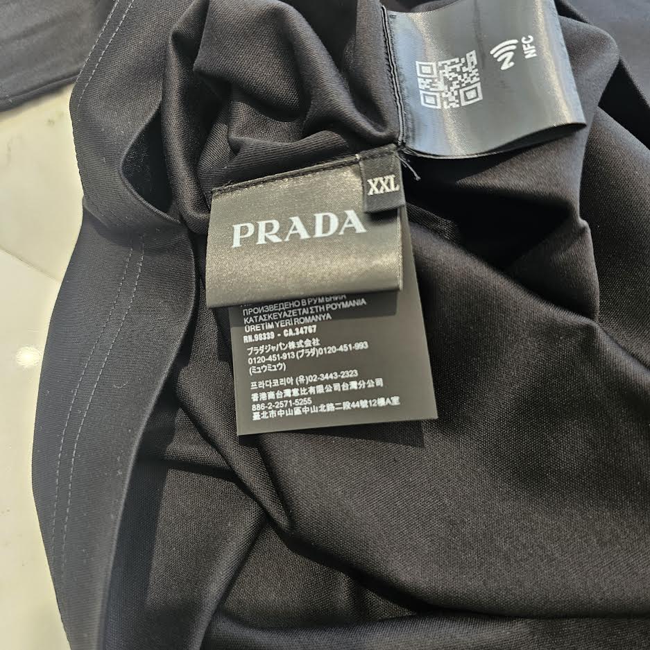 PRADA 2025SS Triangle Logo Print Cotton Tee UJN656 R232 13MQ Size XXL プラダ トライアングルロゴ プリント コットン Tシャツ サイズXXL