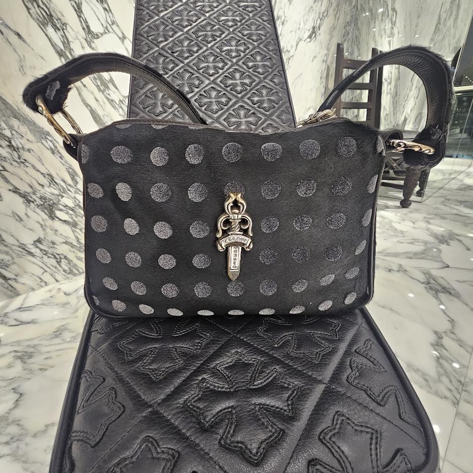 CHROME HEARTS CHICKEN NUGGET Polka Dots Harako Leather Small Shoulder Bag クロムハーツ チキンナゲット 水玉柄 ハラコレザー スモール ショルダーバッグ
