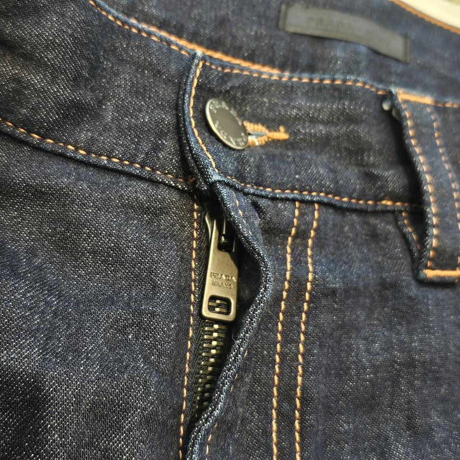 PRADA 2017SS Back Pocket Embroidery Denim Shorts GEP247 S181 1MS5 Size 29 プラダ バックポケット刺繍 デニムショーツ サイズ29