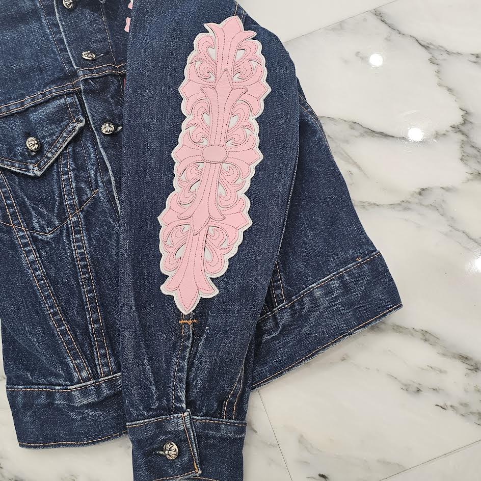 CHROME HEARTS Levi's Body Cemetery Cross Leather Patch Denim Jacket Size 8Y クロムハーツ リーバイスボディ セメタリークロス レザーパッチ デニムジャケット サイズ8Y