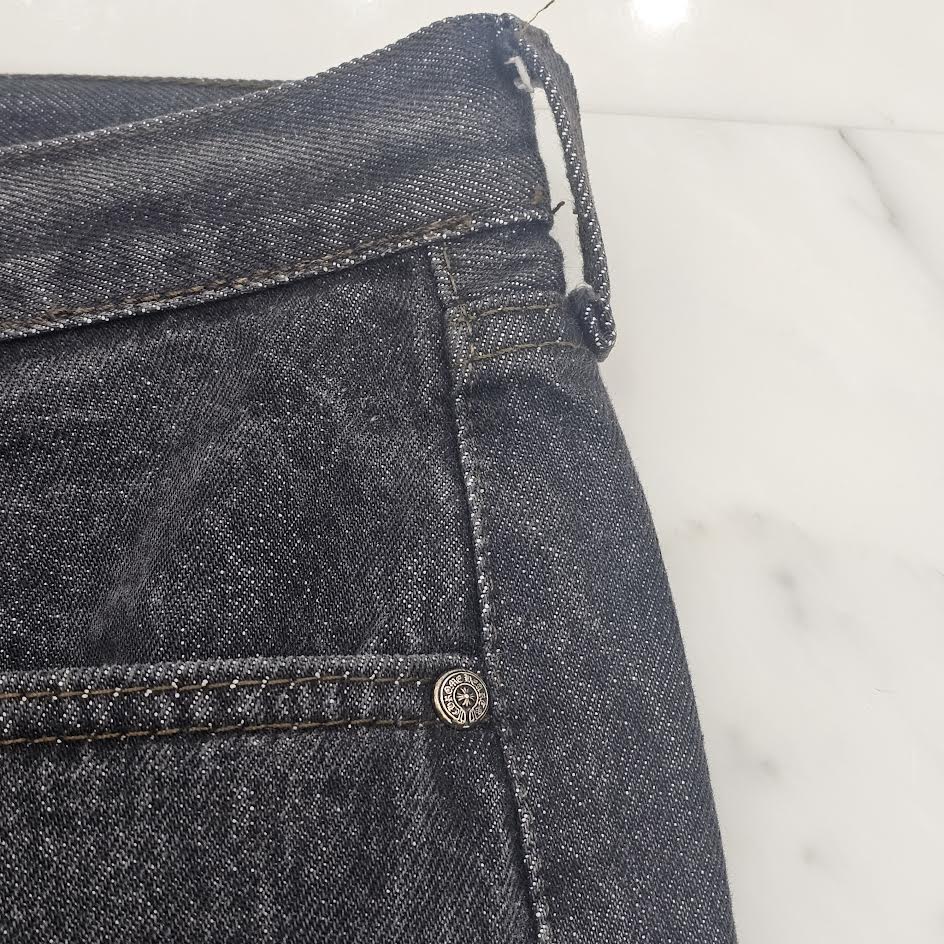 CHROME HEARTS × Levi's 501 VNTG Neon Green Leather Cross Patch Jeans Size 36 クロムハーツ × リーバイス 501 ヴィンテージ ネオングリーン レザークロスパッチ ジーンズ  デニムパンツ サイズ36