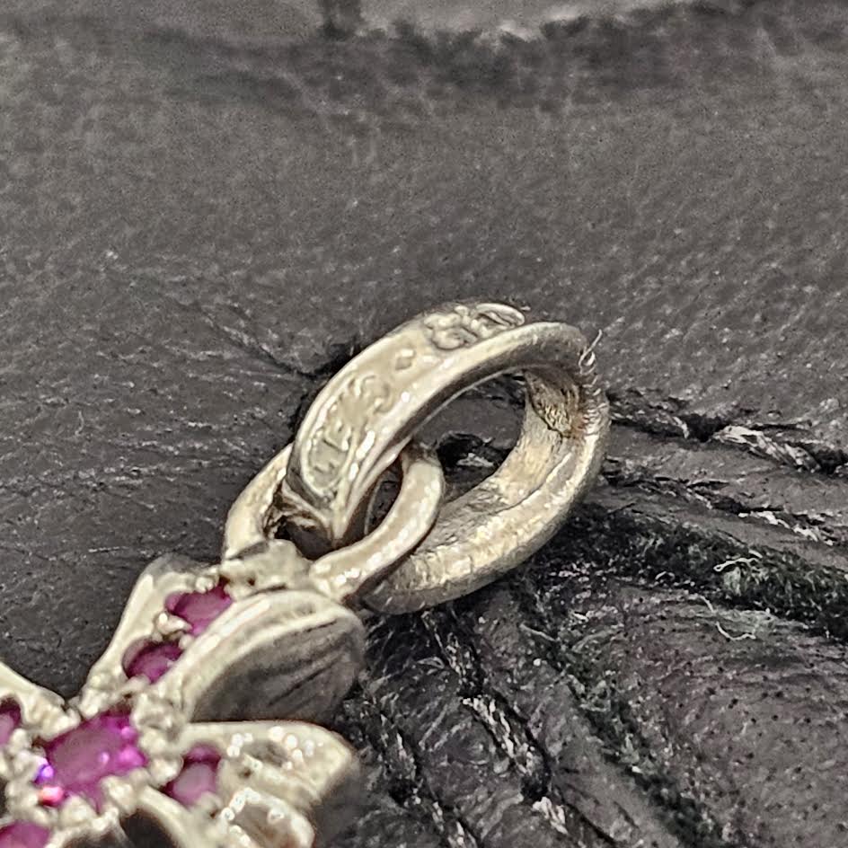 CHROME HEARTS 18K WG Baby Fat Pave Pink Sapphire Pendant Top クロムハーツ 18K ホワイトゴールド パヴェ ピンクサファイア ペンダントトップ