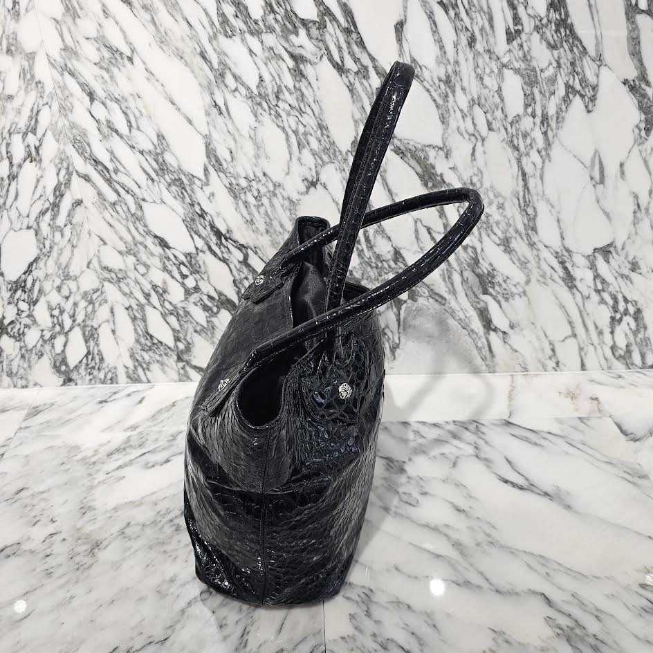 CHROME HEARTS FS Alligator Patent Leather Cross Patch Tote Bag クロムハーツ FS アリゲーター パテントレザー クロスパッチ トートバッグ