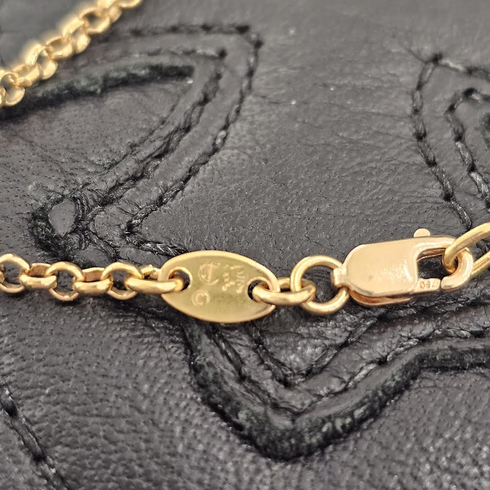 CHROME HEARTS 22K Roll Chain Necklace 18 Inch クロムハーツ 22K ロールチェーン ネックレス 18インチ