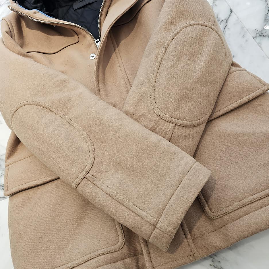 PRADA 2019AW Zip Up Wool Hooded Duffel Coat SGB131 S192 W3Q Size
