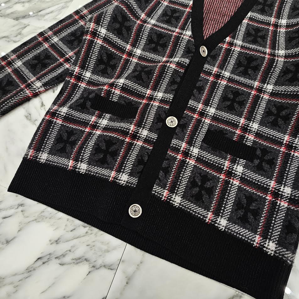 CHROME HEARTS 2025SS CH Plus Cashmere Wool Cardigan Size S クロムハーツ CHプラス カシミヤ ウール カーディガン サイズS