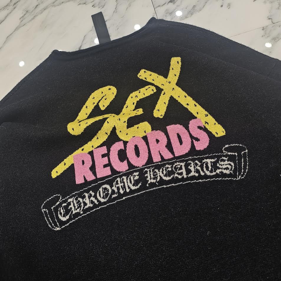 CHROME HEARTS × MATTY BOY Y NOT SEX RECORDS Cashmere Knit Sweater Size M クロムハーツ × マッティボーイ ワイノット セックスレコーズ カシミヤ ニットセーター サイズM