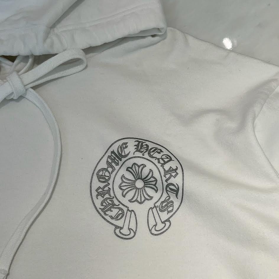 CHROME HEARTS MIAMI Limited Silver Glitter Horseshoe Pullover Hoodie Size L クロムハーツ マイアミ限定 シルバーグリッター ホースシュー プルオーバー フーディ サイズL