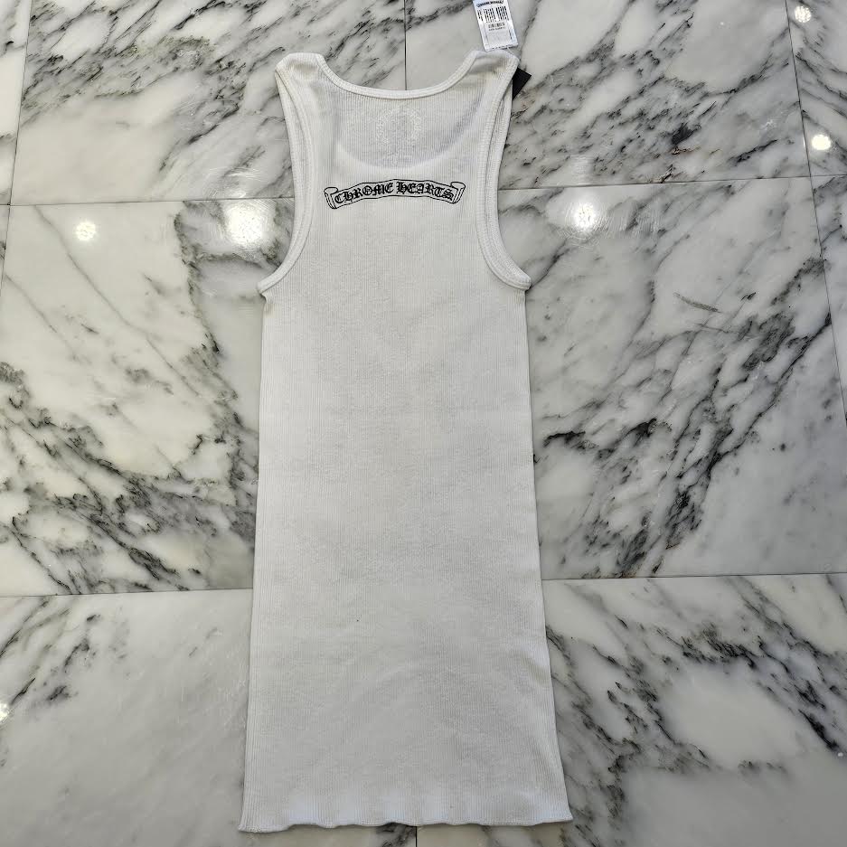 CHROME HEARTS Neck Logo Back Scroll Tank Top Size S クロム
