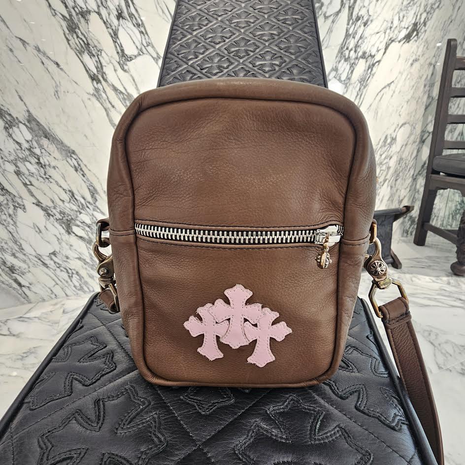 CHROME HEARTS TAKAMINI 3 Cemetery Cross Patch Leather Shoulder Bag クロムハーツ タカミニ 3セメタリー クロスパッチ レザー ショルダーバッグ