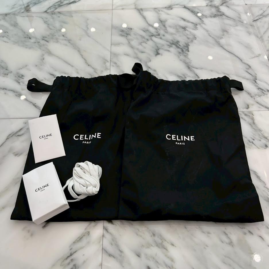 CELINE 2023SS CT 07 Race Up Leather Sneakers 353143840C.010K Size 41 セリーヌ CT 07 レースアップ レザースニーカー サイズ41