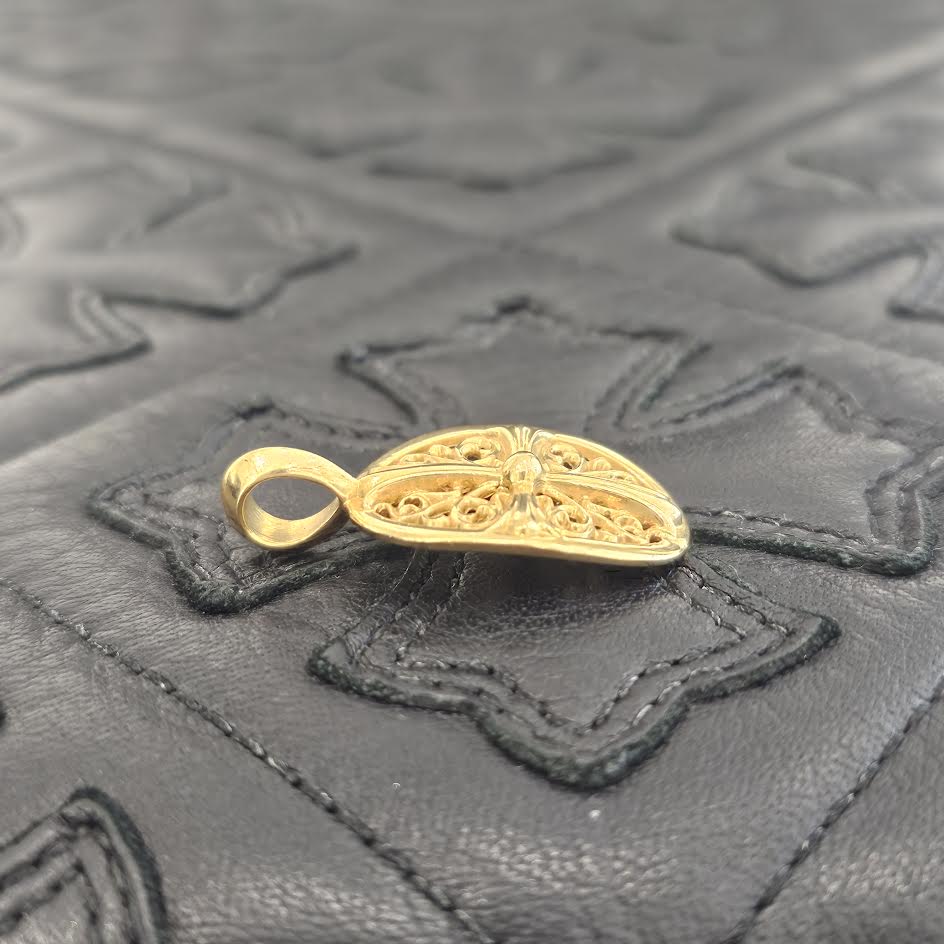 CHROME HEARTS 22K Classic Oval Cross Pendent Top クロムハーツ 22K クラシック オーバルクロス ペンダントトップ