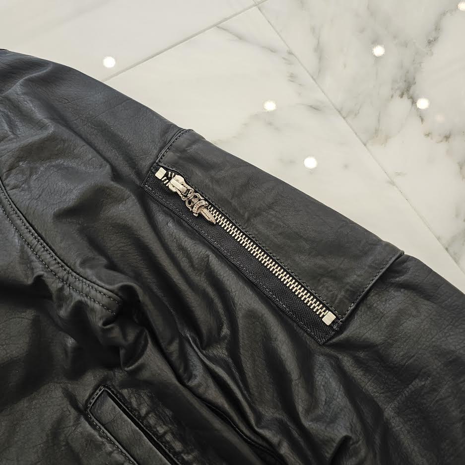 CHROME HEARTS Tokyo Limited Dagger Zip Soft Leather MA-1 Jacket Size M クロムハーツ 東京限定 ダガージップ ソフトレザー MA-1 ジャケット サイズM