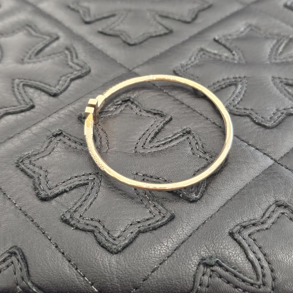 Tiffany Co. 18K RG Tiffany T Pave Diamond Wire Bangle 73546699 Size Medium ティファニー 18K ローズゴールド ティファニーT パヴェダイヤモンド ワイヤー バングル サイズMedium