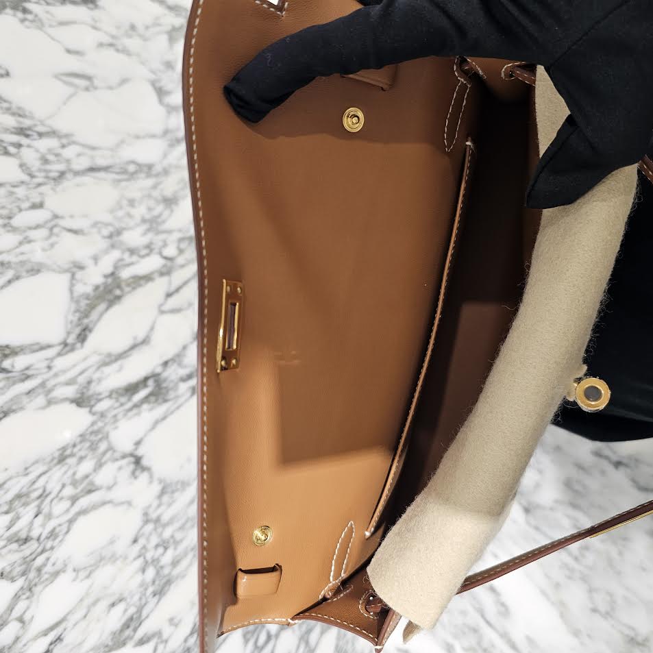 HERMES Kelly "Elan" Brown/Gold Shoulder Bag B刻印 エルメス ケリー "エラン" ブラウン/ゴールド ショルダーバッグ B刻印