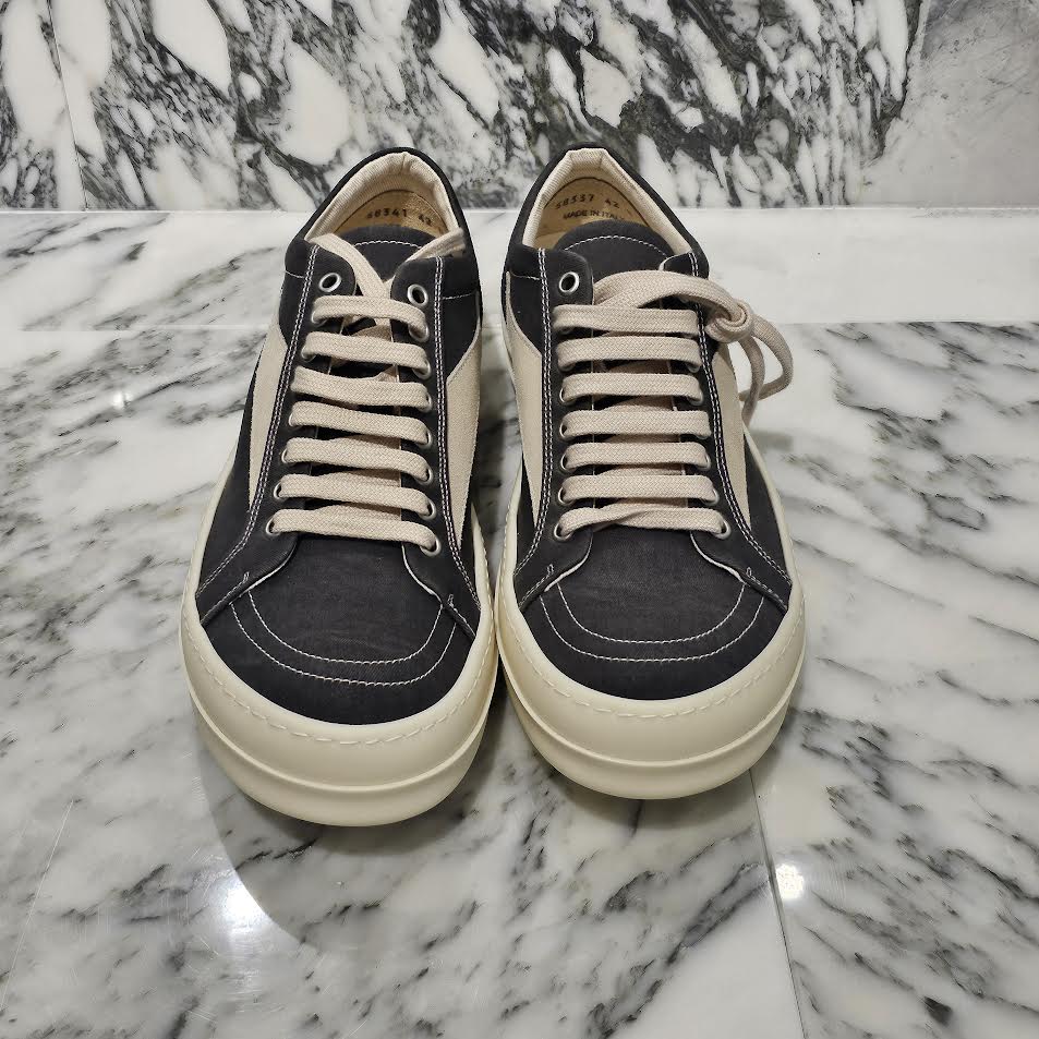 Rick Owens DRKSDW Vintage Sneaks "Dark Dust / Milk" DU01D1803 Size 42 リックオウェンス ダークシャドウ ヴィンテージスニーカー "ダークダスト/ミルク" サイズ42