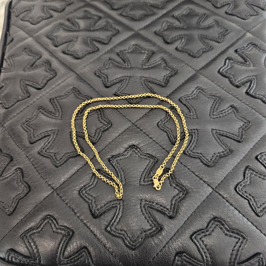 CHROME HEARTS 22K Roll Chain Necklace Size 18 Inch クロムハーツ 22K ロールチェーン ネックレス サイズ18インチ