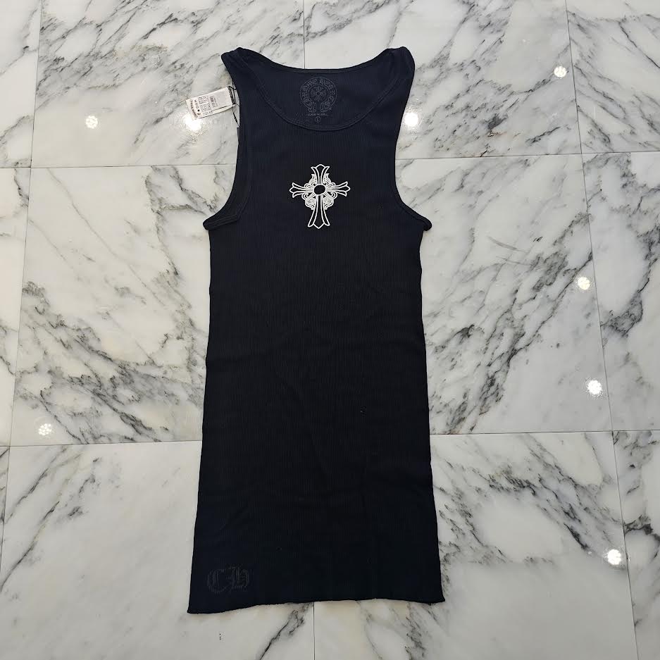 CHROME HEARTS Hairy Cross Rib Tank Top Size L クロムハーツ ヘイリークロス リブ タンクトップ サイズL