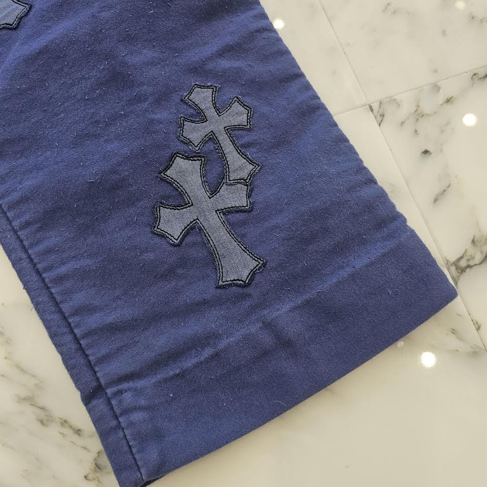 CHROME HEARTS VNTG Cross Quilting Patch French Work Pants Size 33 クロムハ―ツ ヴィンテージ クロスキルティングパッチ フレンチワーク パンツ サイズ33
