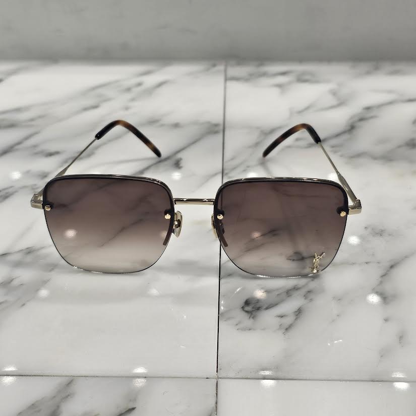 SAINT LAURENT PARIS SL 312 M LIGHT GOLD AND GRADIENT BROWN Sunglasses 652363Y99028009 サンローランパリ SL 312 M ライト ゴールド アンド グラデーション ブラウン サングラス