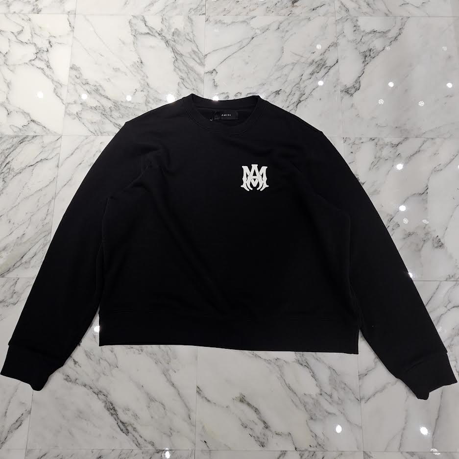 【国内正規】AMIRI MA LOGO CREWNECK アミリ【定価15万】L AMIRI: Black MA Core Logo Crew Sweatshirt | SSENSE