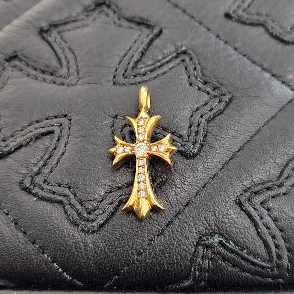 CHROME HEARTS 22K Tiny Fat Cross Pave Diamond Pendant Top クロムハーツ 22K タイニーファットクロス パヴェダイヤモンド ペンダントトップ